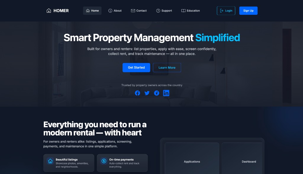 Screenshot of Real Estate Web Application